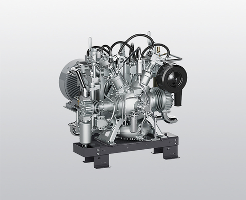 Compresor de helio de alta presión BAUER GB 23, refrigerado por agua